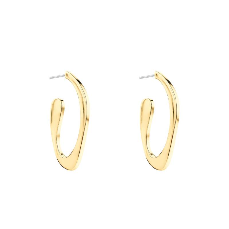 Gold-Tone Steel & White Crystal Hoop Earrings Harmonious Connection - 35000688 - Calvin Klein