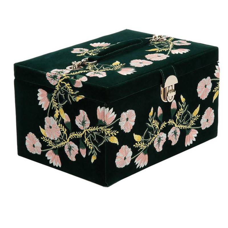 ZOE Forest Green Medium Jewelry Box - Wolf 1834
