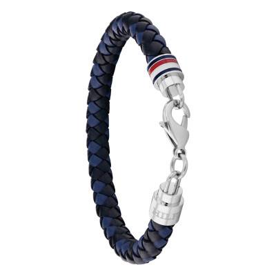 Blue Leather & Steel Tyson Bracelet, 19 cm - 2790634 - Tommy Hilfiger
