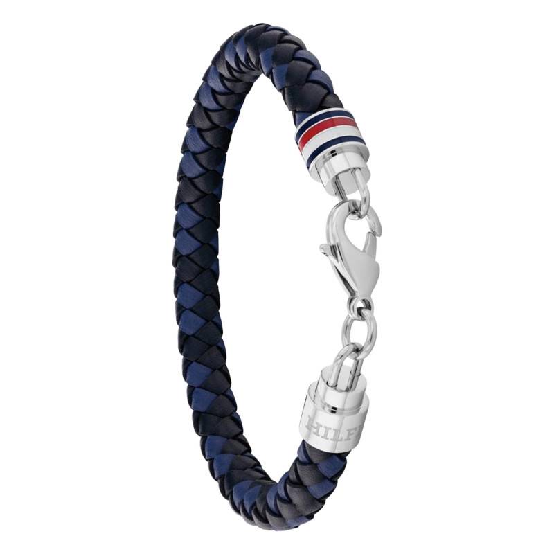 Blue Leather & Steel Tyson Bracelet, 19 cm - 2790634 - Tommy Hilfiger