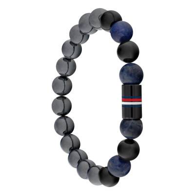 Bracelet Jameson en Acier Noir, Onyx, Sodalites & Hématites, Longueur 19 cm Ajustable - 2790630 - Tommy Hilfiger