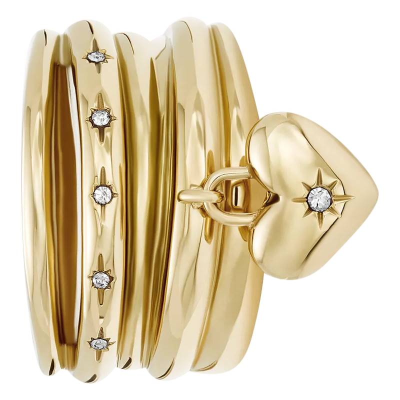 Sadie All My Love Gold Steel & White Stone Heart Ring - JF04834710 - Fossil