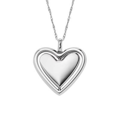 Steel Spinning Heart Necklace Legacy Heart, Length 51 cm to 56 cm - Fossil