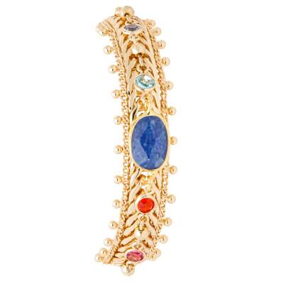 Bracelet Lido Doré & Pierres Multicolores, Longueur Ajustable - Hipanema