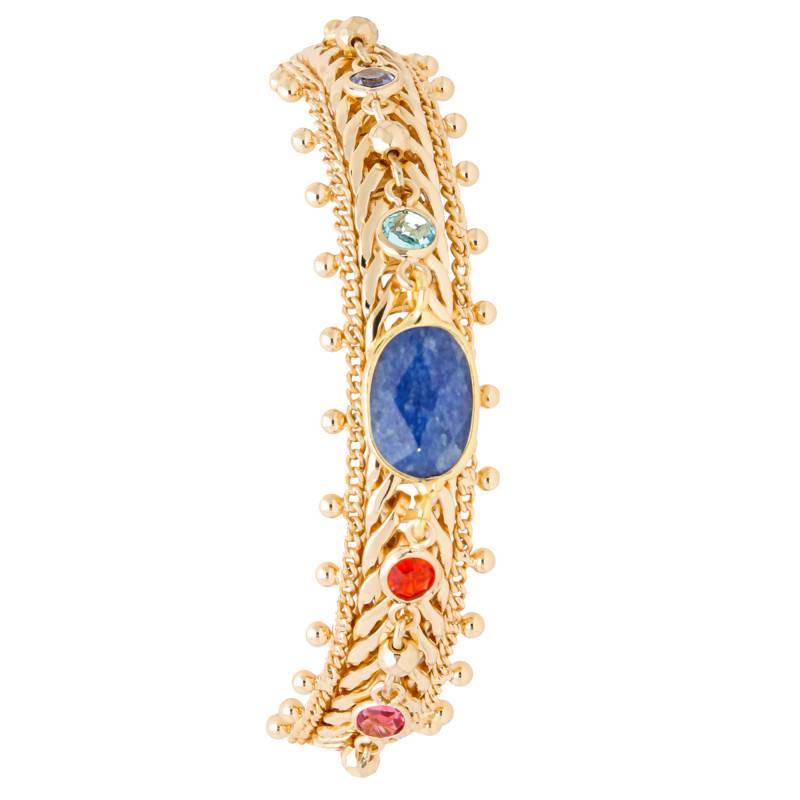 Hipanema Lido Gold & Multicolor Stone Bracelet, Adjustable Length - Hipanema
