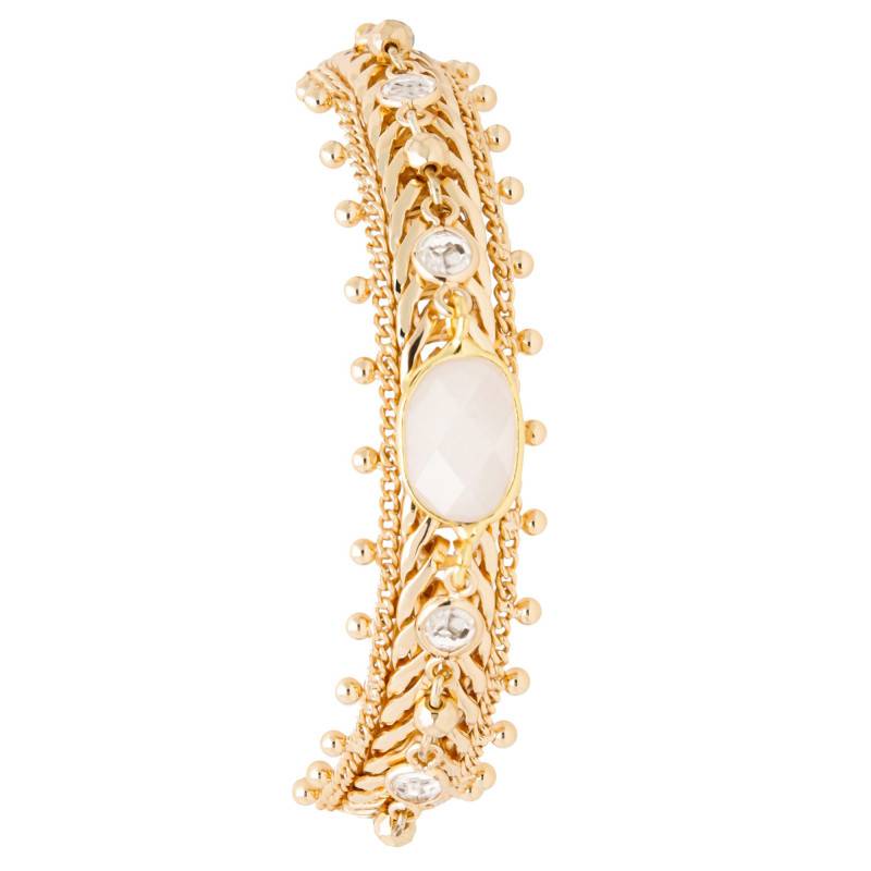 Hipanema Lido Gold & White Stone Bracelet, Adjustable Length - Hipanema