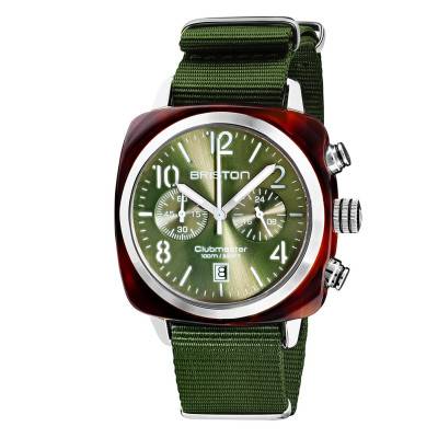 Montre Clubmaster Classic Chrono Vert Olive 19140.SA.T.26.NOL - Briston