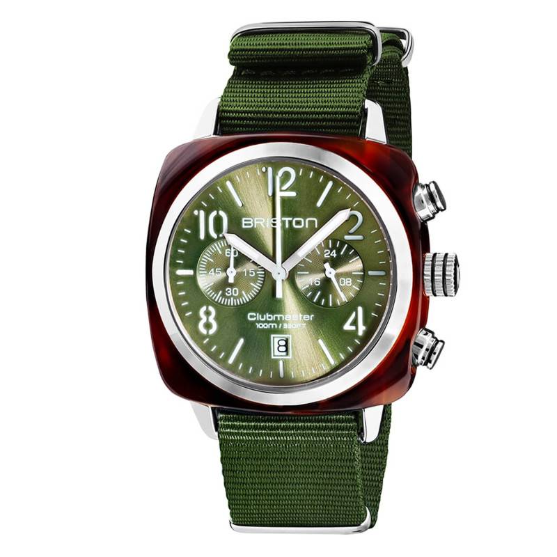 Olive Green Clubmaster Classic Chrono Watch 19140.SA.T.26.NOL - Briston