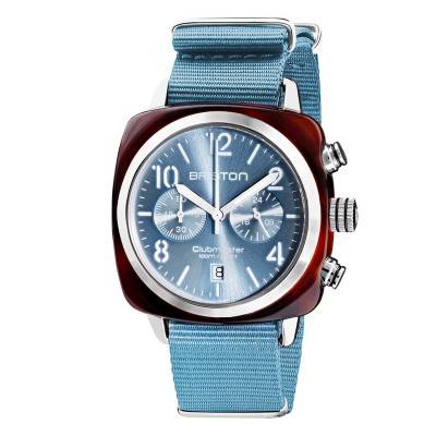 Briston Clubmaster Classic Chrono Glacier Blue Watch 19140.SA.T.25.NIB - Briston