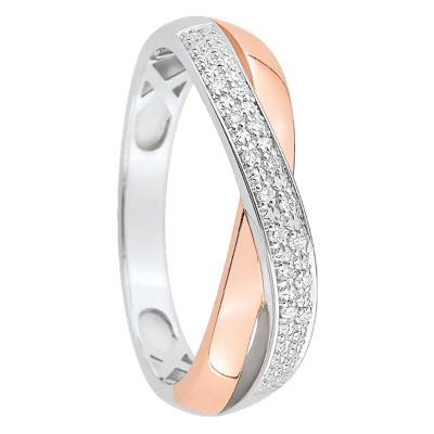 Alamandra Two-Tone Gold & Diamond 0.42 ct wedding ring - Joelli