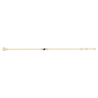 Two-Tone 750/1000 Gold Diamond & Sapphire Bracelet, 15 cm to 18 cm Length - Joelli