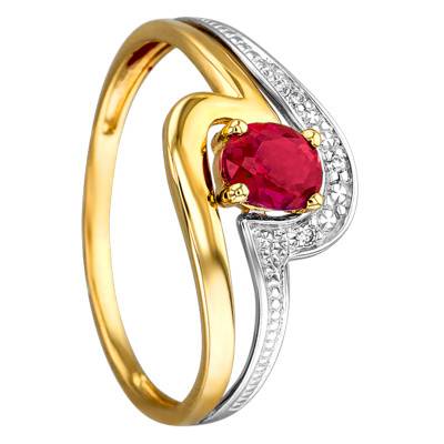 Bague Coronis 2 Ors 750, Rubis 0,475 ct, Diamants 0,015 ct - Joelli