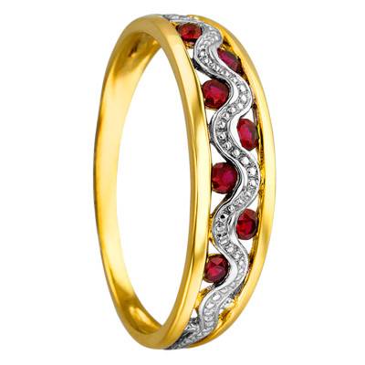 750/1000 Two-Tone Gold Anchise Ring & Ruby 0.266 ct - Joelli