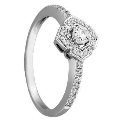 Bague diamants fleur 0,31 ct Or Blanc 750 - Joelli