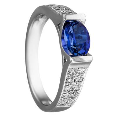 Bague Théthys Or Blanc 750, Saphir 0,30 ct - Joelli