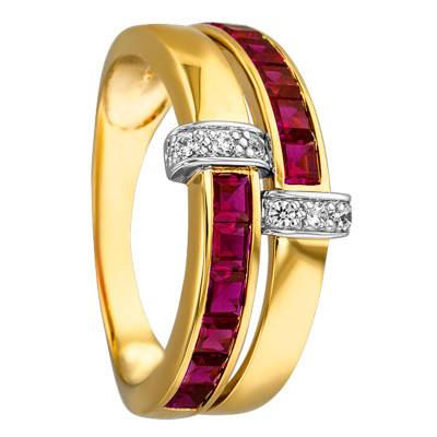 Bague Callidicé 2 Ors 750, Rubis 1,58 ct, Diamants 0,08 ct - Joelli