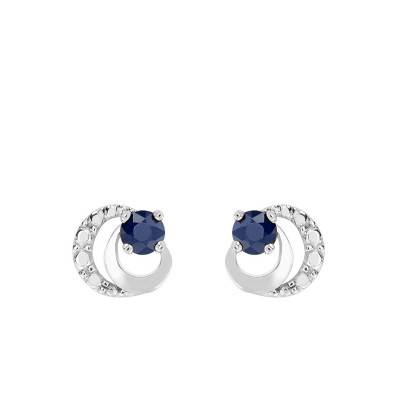 Round 750 White Gold & Sapphire Stud Earrings - Joelli