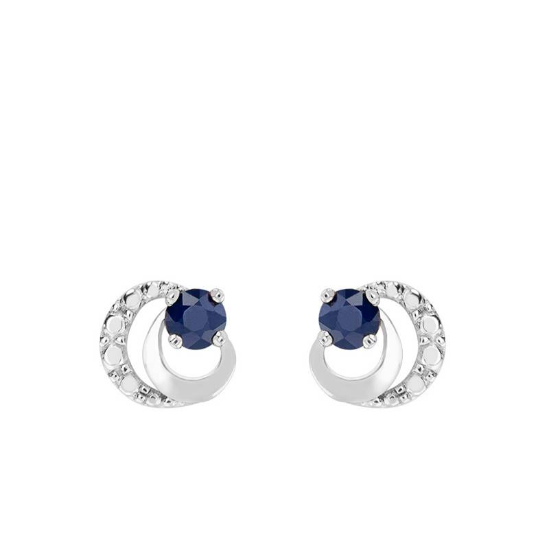 Round 750 White Gold & Sapphire Stud Earrings - Joelli