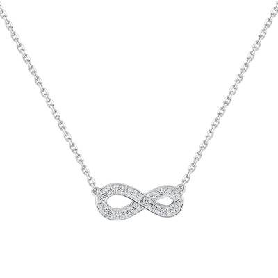 Collier Infini Or Blanc 750 & Diamants, Longueur 42 cm - Joelli