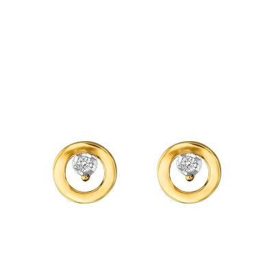 Two-Tone 750/1000 Gold and Diamond Stud Earrings - Joelli