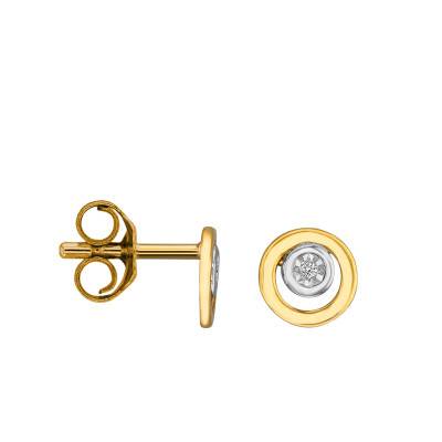 Clous d'oreilles 2 Ors 750 & diamant - Joelli