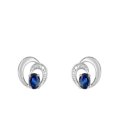 Boucles d'oreilles Saphir & Or Blanc 750 - Joelli