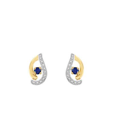 Boucles d'oreilles en 2 Ors 750 & Saphir - Joelli