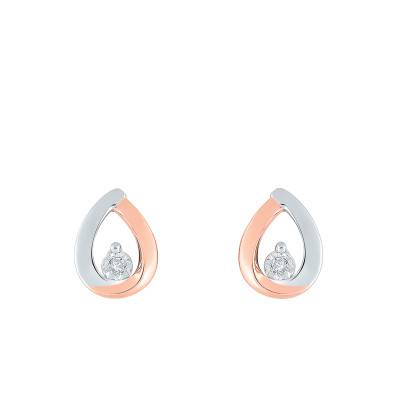 Two-Tone 750 Gold Drop Earrings & Diamond - Joelli