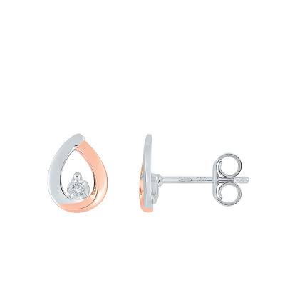 Two-Tone 750 Gold Drop Earrings & Diamond - Joelli
