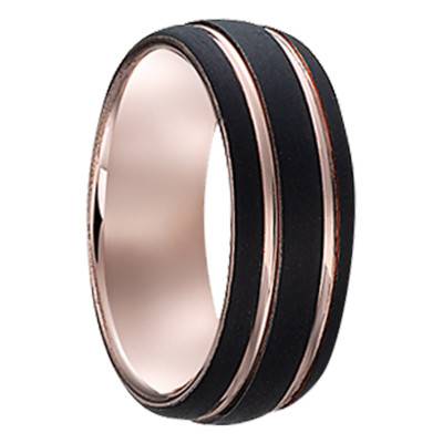Bague Vesta Tungstène Bicolore OU 006 R - Jourdan Bijoux