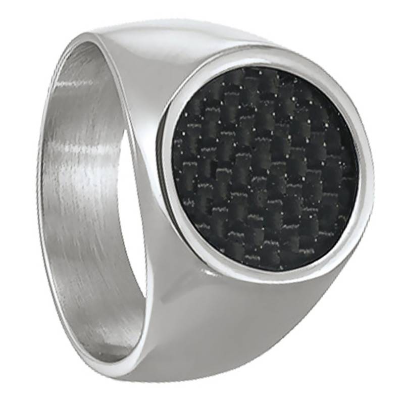 ARECIBO Steel and Black Carbon Fiber Ring - JH120003R - Jourdan Bijoux
