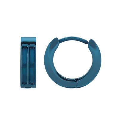 Blue Tilos Hoop Earrings, 10 mm Diameter - JH140003E - Jourdan Bijoux