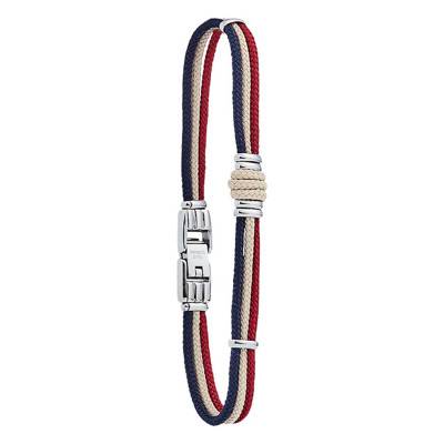 Steel and Cord Whitehaven Bracelet, Length 21 cm - FZ 180 H - Jourdan Bijoux
