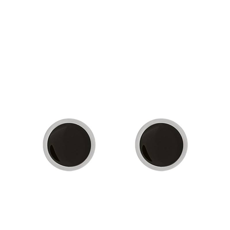 Steel Stud Earrings - EAS JH200005E - Jourdan Bijoux