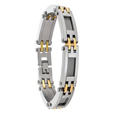 Steel Zéphir Bracelet, Length 19 cm to 21 cm - JH110020B - Jourdan Bijoux