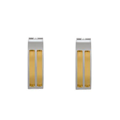 Boucles d'oreilles Bicolore Doré JH140004E, Diamètre 10 mm - Jourdan Bijoux