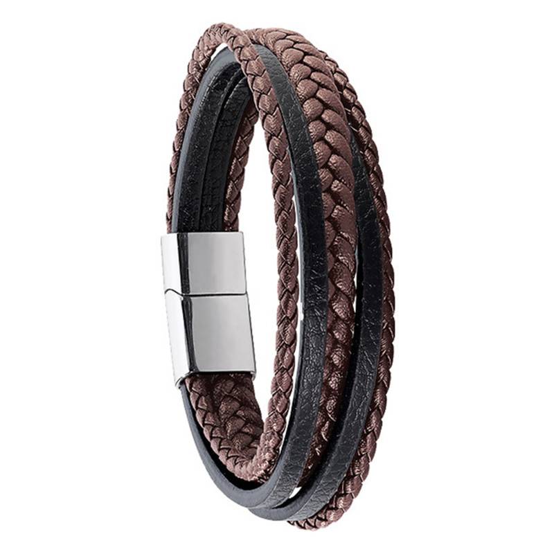 BYRON Leather Bracelet, Length 21 cm - KA 003 H - Jourdan Bijoux