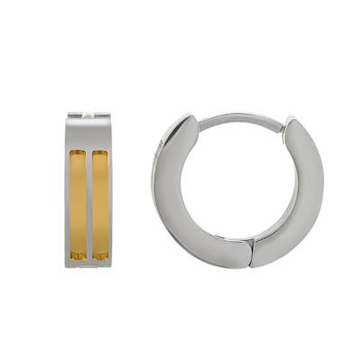 Boucles d'oreilles Bicolore Doré JH140004E, Diamètre 10 mm - Jourdan Bijoux