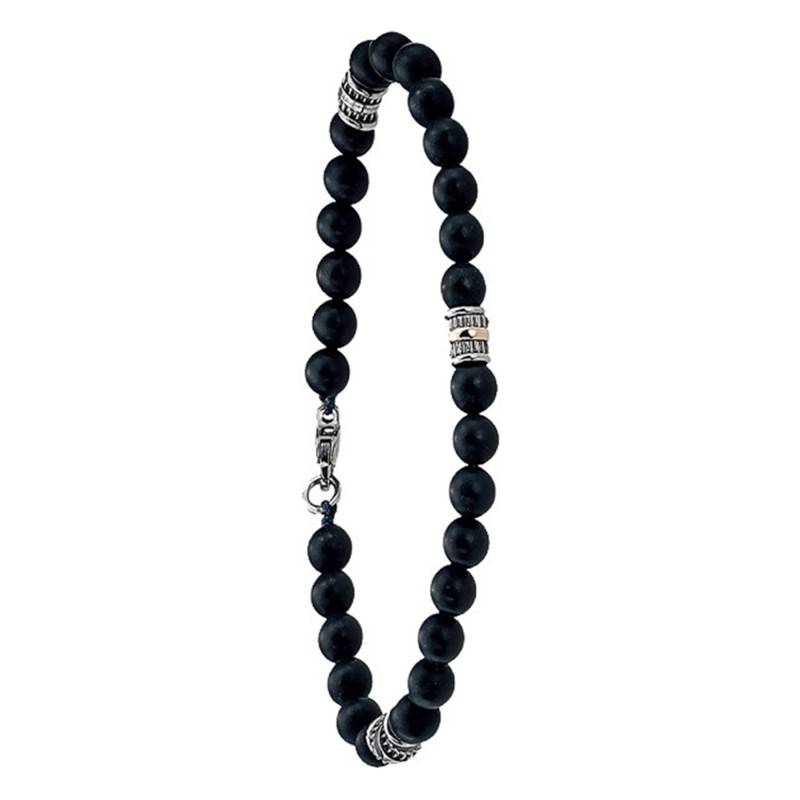 ETNA Steel, Gold & Graphite Bracelet, Length 19 cm - FZ 234 - Jourdan Bijoux