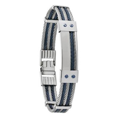 HERENS Gray and Blue Bracelet, 21 cm - MG 006 - H - Jourdan Bijoux