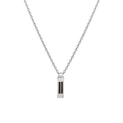 Collier TOURNIER, Acier, Câble noir & Or jaune (FZ 185 NO), Longueur 55 cm - Jourdan Bijoux