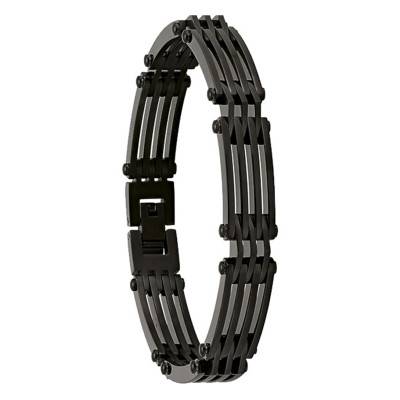 RIO Black Steel Bracelet, 22 cm - JH110005B - Jourdan Bijoux