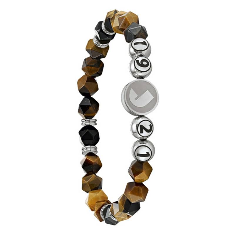 Tiger's Eye and Black Agate 1921 Bracelet, 19 cm - JH100004B - Jourdan Bijoux