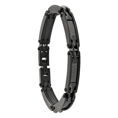Black Steel TULUM Bracelet, Length 19 cm - JH110007B - Jourdan Bijoux