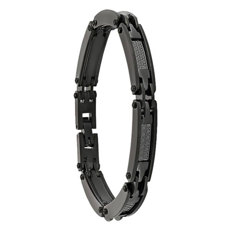 Black Steel TULUM Bracelet, Length 19 cm - JH110007B - Jourdan Bijoux