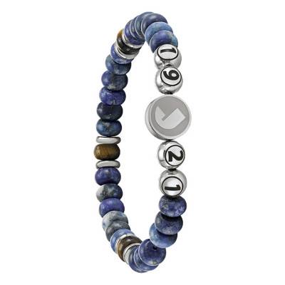 Bracelet 1921, en lapis et œil de tigre - JH100003B, Diamètre 7 mm - Jourdan Bijoux