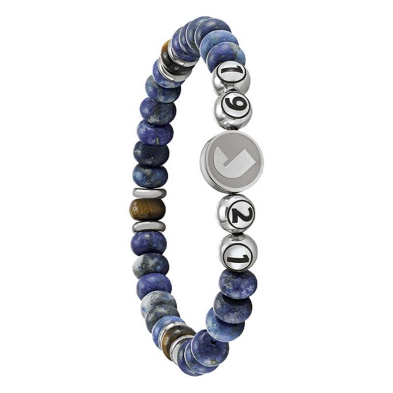 Lapis and Tiger's Eye 1921 Bracelet, 7 mm Diameter - JH100003B - Jourdan Bijoux