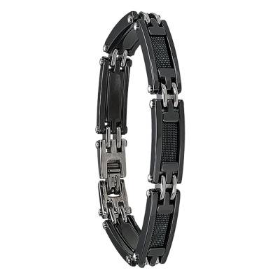 Steel and Ceramic Zéphir Bracelet, Length 19 cm to 21 cm - LI 990 H - Jourdan Bijoux
