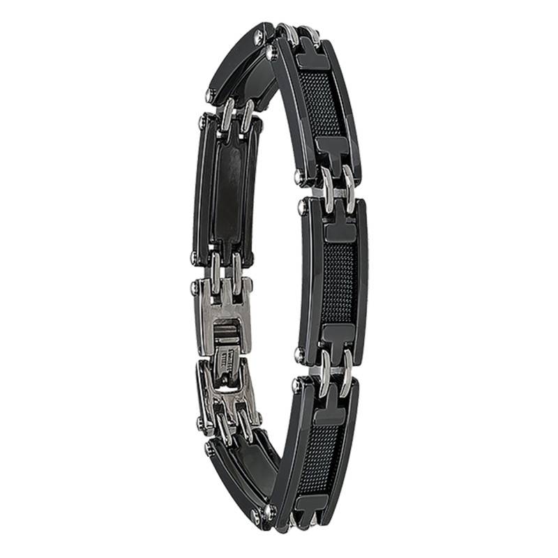 Steel and Ceramic Zéphir Bracelet, Length 19 cm to 21 cm - LI 990 H - Jourdan Bijoux