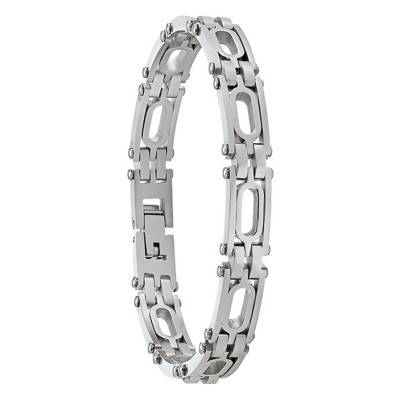 Steel Apollo Bracelet Adjustable Length 19 cm to 21 cm - JH110015B - Jourdan Bijoux